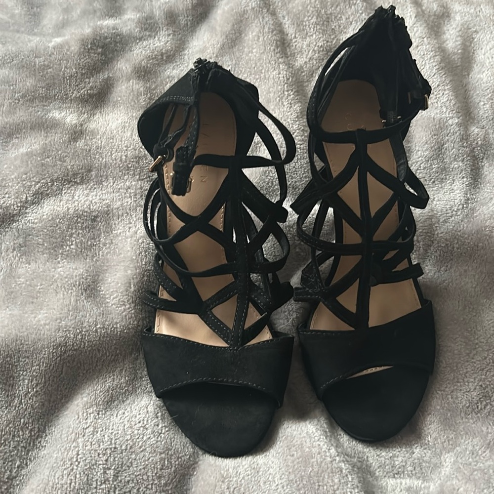 Black strappy shoes